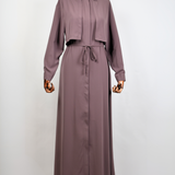 Robe Longue avec Gilet Intégré - Rose Taupe