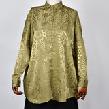 Chemisier Oversize Jacquard - Vert Olive