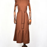 Robe à Rayures - Marron