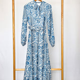 Robe d'été à motif floral - Bleue