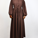 Robe Longue Marron Chocolat - Idéale pour Toutes les Morphologies