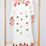 Robe Mousseline d'Été à Fleurs Brodées