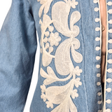 Veste en Jean Brodée - Motifs floraux