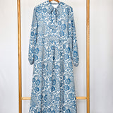 Robe d'été à motif floral - Bleue