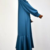 Robe Scuba Floral - Bleu