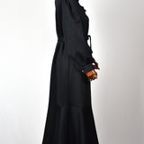 Robe Scuba Floral - Noir