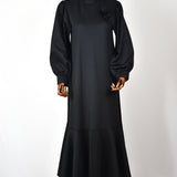 Robe Scuba Floral - Noir