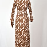 Robe Plissée avec Motifs Géométriques