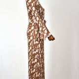 Robe Plissée avec Motifs Géométriques