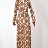 Robe Plissée avec Motifs Géométriques