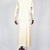 Ensemble Tricot Jupe avec Boutons Dorés