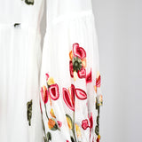 Robe Mousseline d'Été à Fleurs Brodées