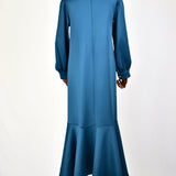 Robe Scuba Floral - Bleu