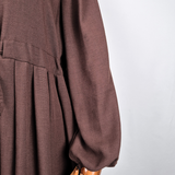 Robe Longue Marron Chocolat - Idéale pour Toutes les Morphologies