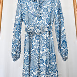 Robe d'été à motif floral - Bleue
