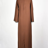 Abaya Dentelle Argentée - Marron