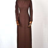Robe Longue avec Ceinture - Marron