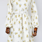 Robe Florale Ecru