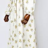 Robe Florale Ecru