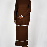 Ensemble Tricot Jupe - Marron