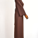 Robe Longue avec Ceinture - Marron
