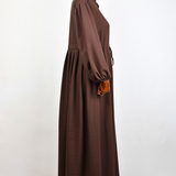 Robe Longue Marron Chocolat - Idéale pour Toutes les Morphologies