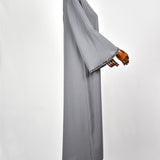 Abaya Dentelle Argentée - Gris