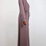 Robe Longue avec Gilet Intégré - Rose Taupe