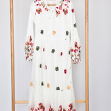 Robe Mousseline d'Été à Fleurs Brodées